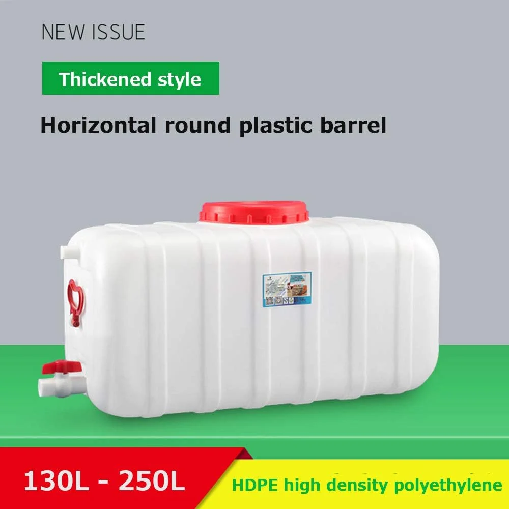 مخزن ذخیره آب پلاستیکی فضای باز XYLQXD، ظروف ذخیره آب آشامیدنی خانگی 200 لیتری، مخزن بشکه آب اضطراری با شیر روشن/خاموش، بشکه مواد شیمیایی صنعتی اسیدی و قلیایی