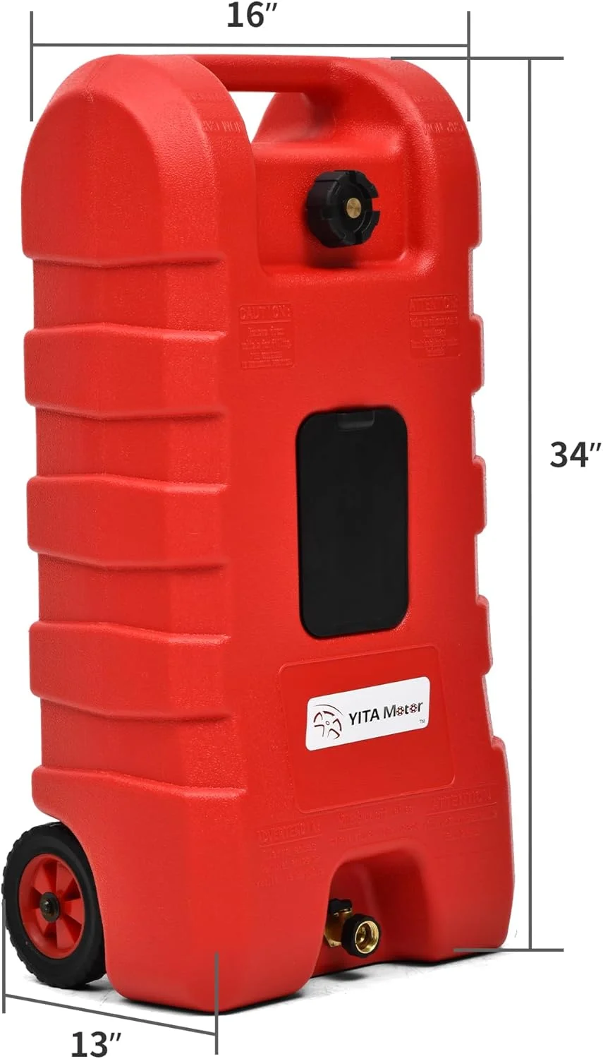 مخزن سوخت ۱۵ گالنی YITAMOTOR، مخزن سوخت قابل حمل، مخزن سوخت بنزین و گازوئیل با نازل انتقال دستی، مخزن سوخت گازوئیل، قرمز