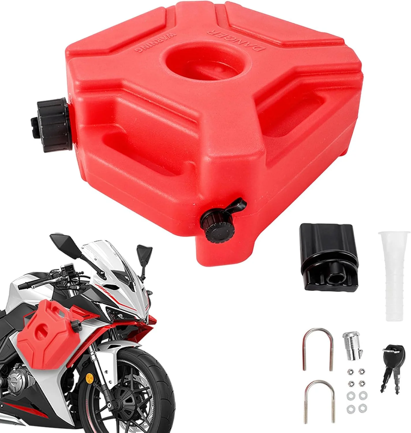 مخزن روغن کمکی موتور سیکلت، بطری روغن 5 لیتری برای موتور سیکلت - مخزن مایعات موتور برای موتورهای خاکی، مسافرت های طولانی در فضای باز