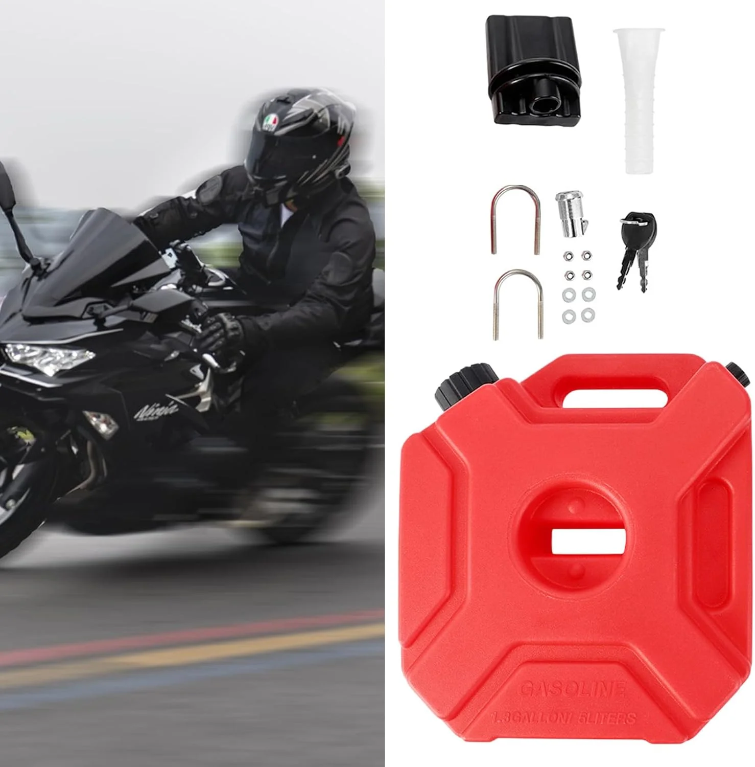 مخزن روغن کمکی موتور سیکلت، بطری روغن 5 لیتری برای موتور سیکلت - مخزن مایعات موتور برای موتورهای خاکی، مسافرت های طولانی در فضای باز