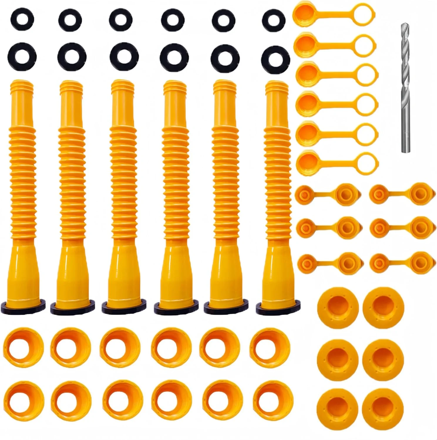 مجموعه 6 عددی نازل جایگزین برای دبه بنزین مناسب برای اکثر دبه های روغن 1/2/5/10 گالنی