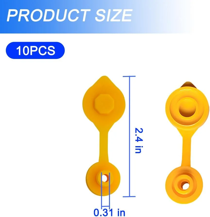 ۱۰ عدد درپوش هواکش مخزن سوخت خودرو، جایگزین جهانی درپوش هواکش مخزن بنزین خودرو، درب پوشش دهنده انعطاف پذیر نازل کوچک، مناسب برای اکثر مخازن آب و بنزین