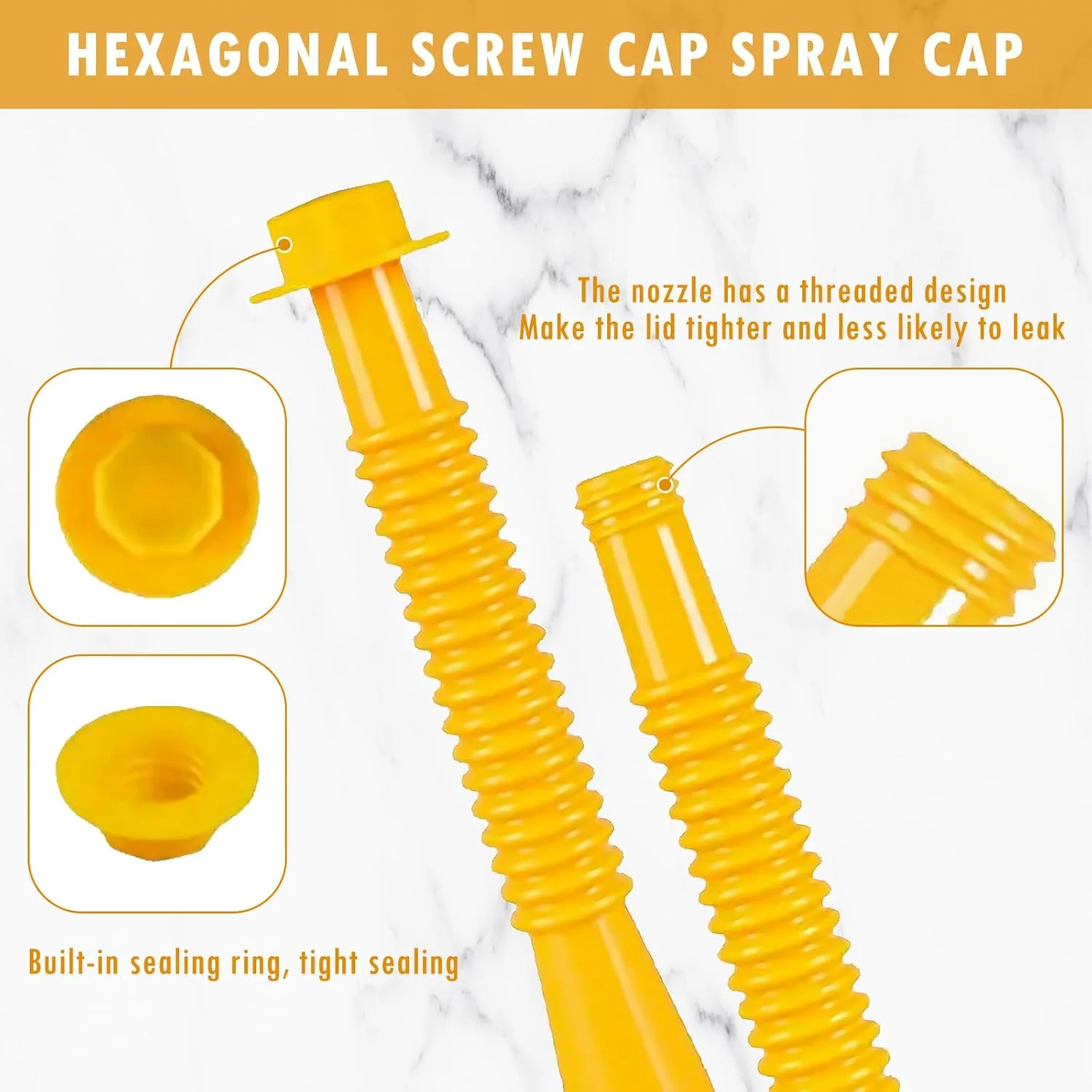 مجموعه نازل مخزن سوخت، 3 عدد جایگزین لوله سوخت ضد لغزش و ضد ریزش، لوله سوخت جایگزین ارتقا یافته خم شو با مهره و مته برای اکثر مخازن 1/2/5/10 گالنی (زرد)