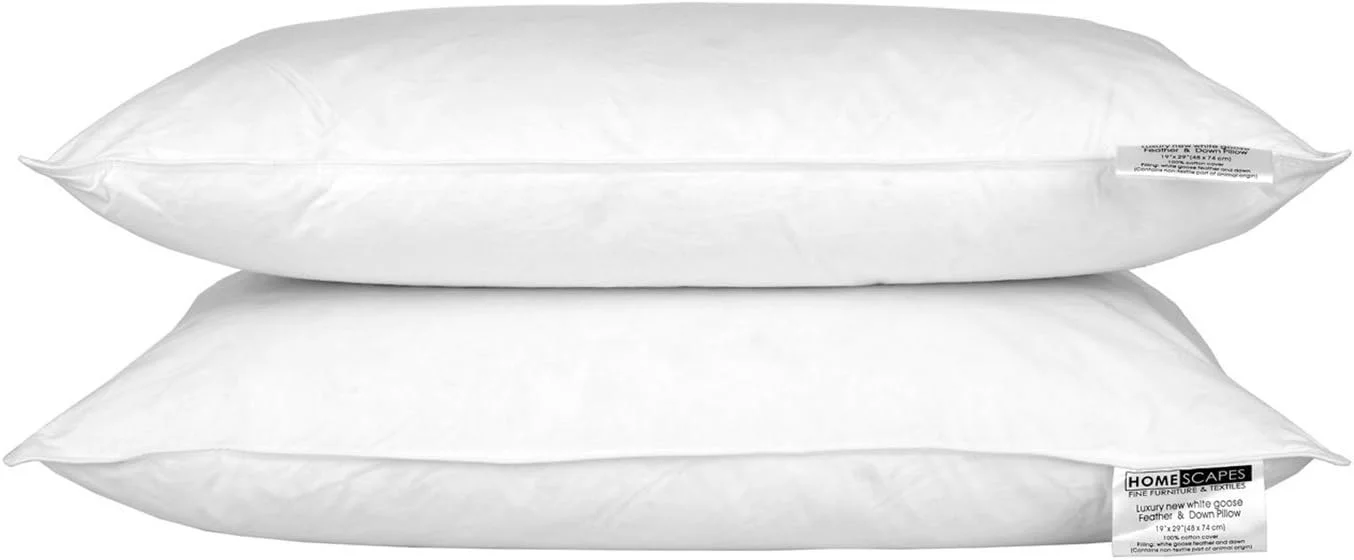 بالش پر غاز و پر اردک هوم اسکیپس، ست 2 عددی بالش طبیعی 50 در 75 سانتی متر