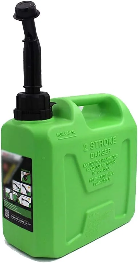 گالن سوخت پلاستیکی با ظرفیت بالا، گالن بنزین ضد زنگ ضخیم شده قابل حمل، مخزن یدکی گازوئیل پلاستیکی برای حمل و نقل کمپینگ، قرمز، 5 لیتر (سبز، 5 لیتر)