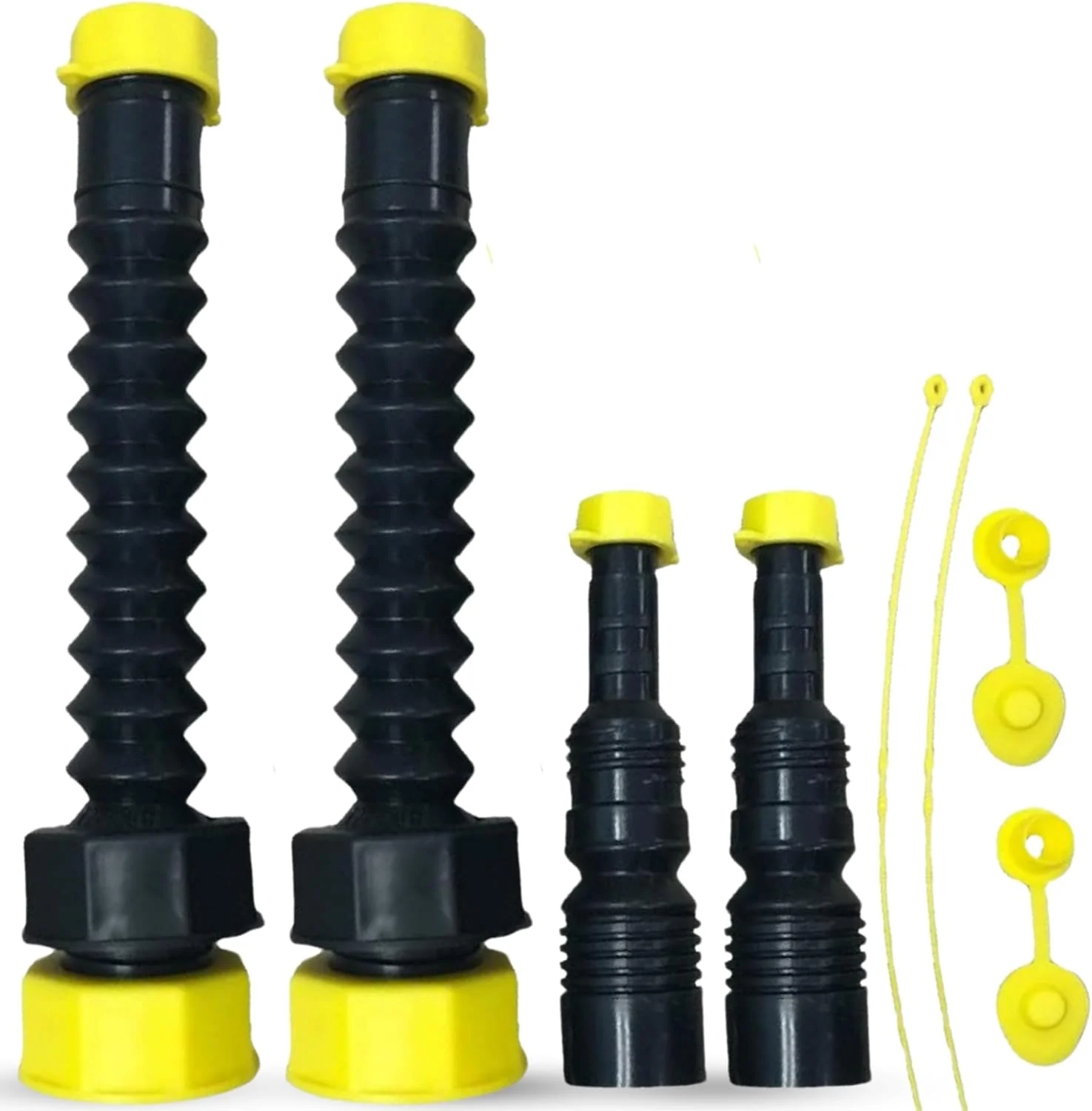 EZ-POUR بسته 2 عددی سیستم Hi-Flo لوکس برای گالن بنزین 5 گالنی - نازل گالن بنزین، لوله انعطاف پذیر، کیت هواکش، بروزرسانی خروجی گالن آب قدیمی شما