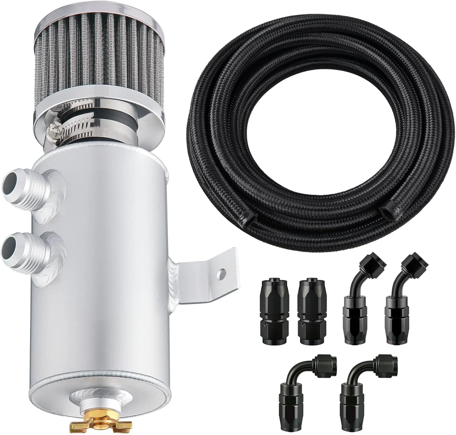 مخزن روغن 750 میلی لیتری با کیت خط سوخت AN10، جداکننده روغن 2 پورت، جهانی