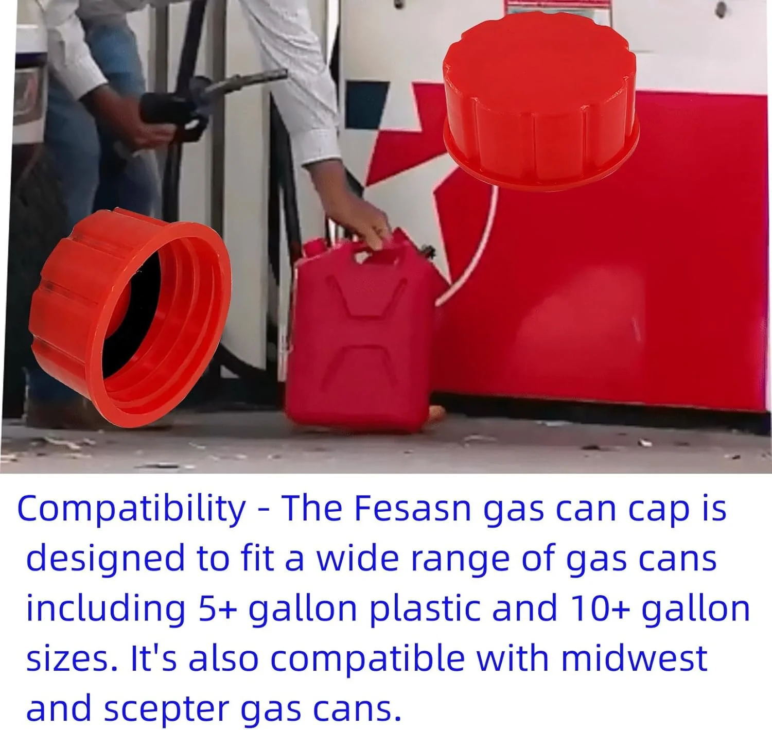 درب باک بنزین با رزوه درشت، جایگزین درب باک بنزین (8 عددی)، باک بنزین قابل حمل با خروجی قدیمی - مناسب برای بنزین و سوخت مسابقه