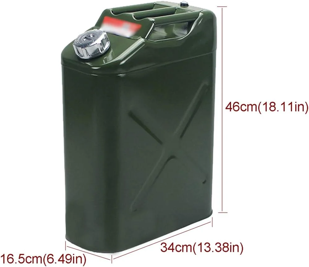 گالن سوخت با ظرفیت بزرگ، گالن دیزل ضخیم شده قابل حمل و ضد زنگ، لوازم جانبی خودرو روغن بنزین مسافرتی کمپینگ، 20 لیتر (20 لیتر)