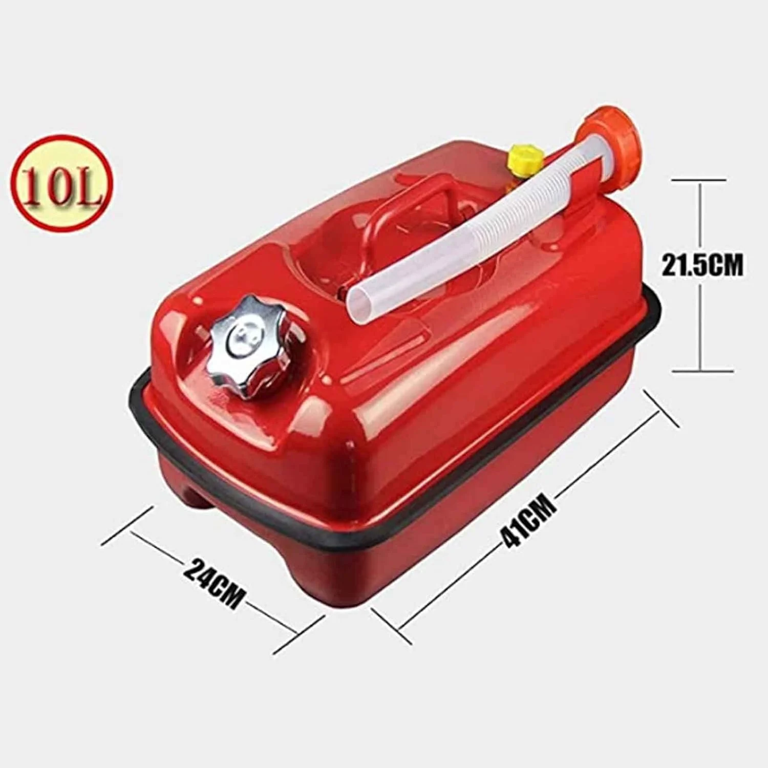 ظرف بنزین، ظرف سوخت، ظرف ذخیره روغن سوخت 50/10/20 لیتری فلزی برای ذخیره سوخت، بنزین، گازوئیل، روغن به همراه لوله انعطاف پذیر، پشتیبان اضطراری خودرو و موتور، سوخت غلیظ شده