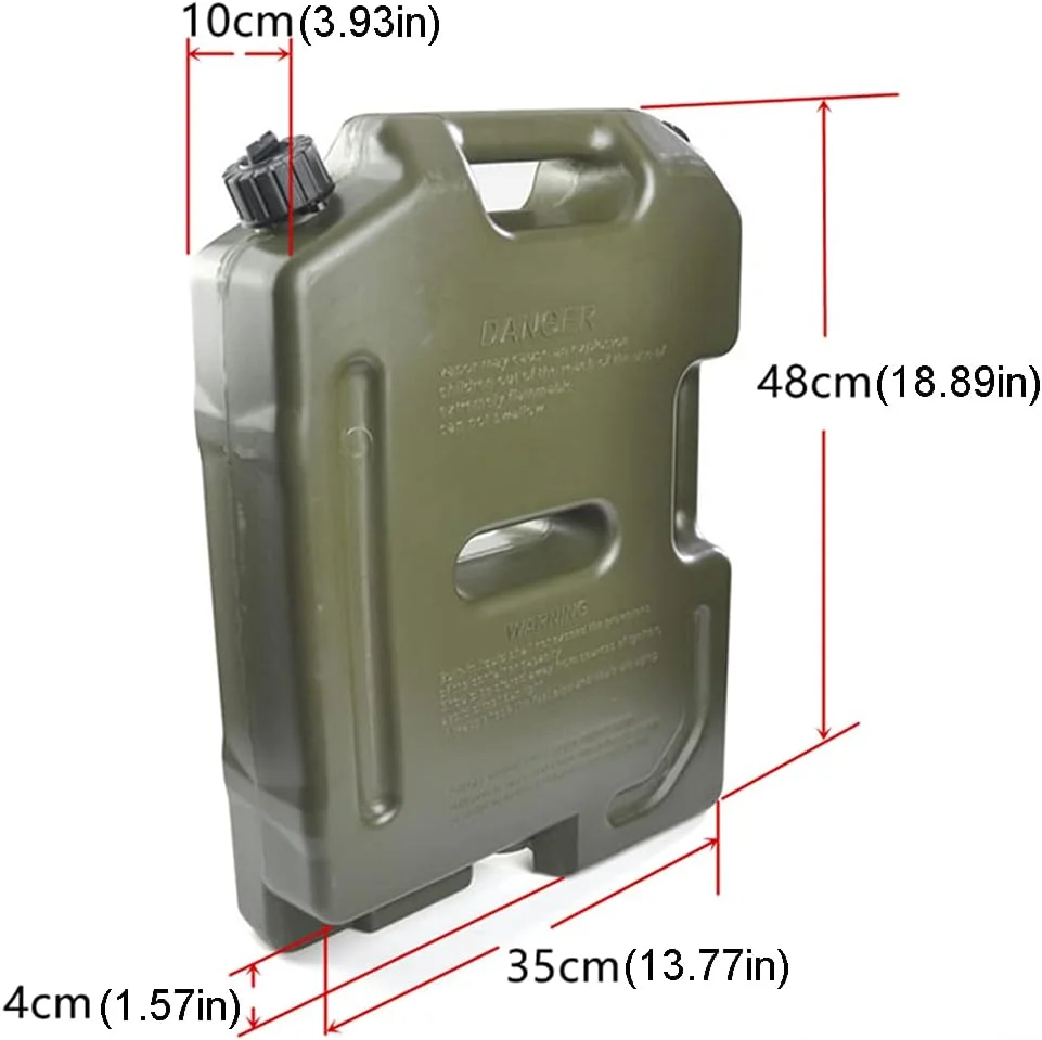 گالن سوخت پلاستیکی قابل حمل 10 لیتری، گالن بنزین نوع اتصال جدا شونده با لوله روغن، گالن های ذخیره سازی حمل و نقل دیزل مسافرتی، بدون قفل، 10 لیتر (بدون قفل)
