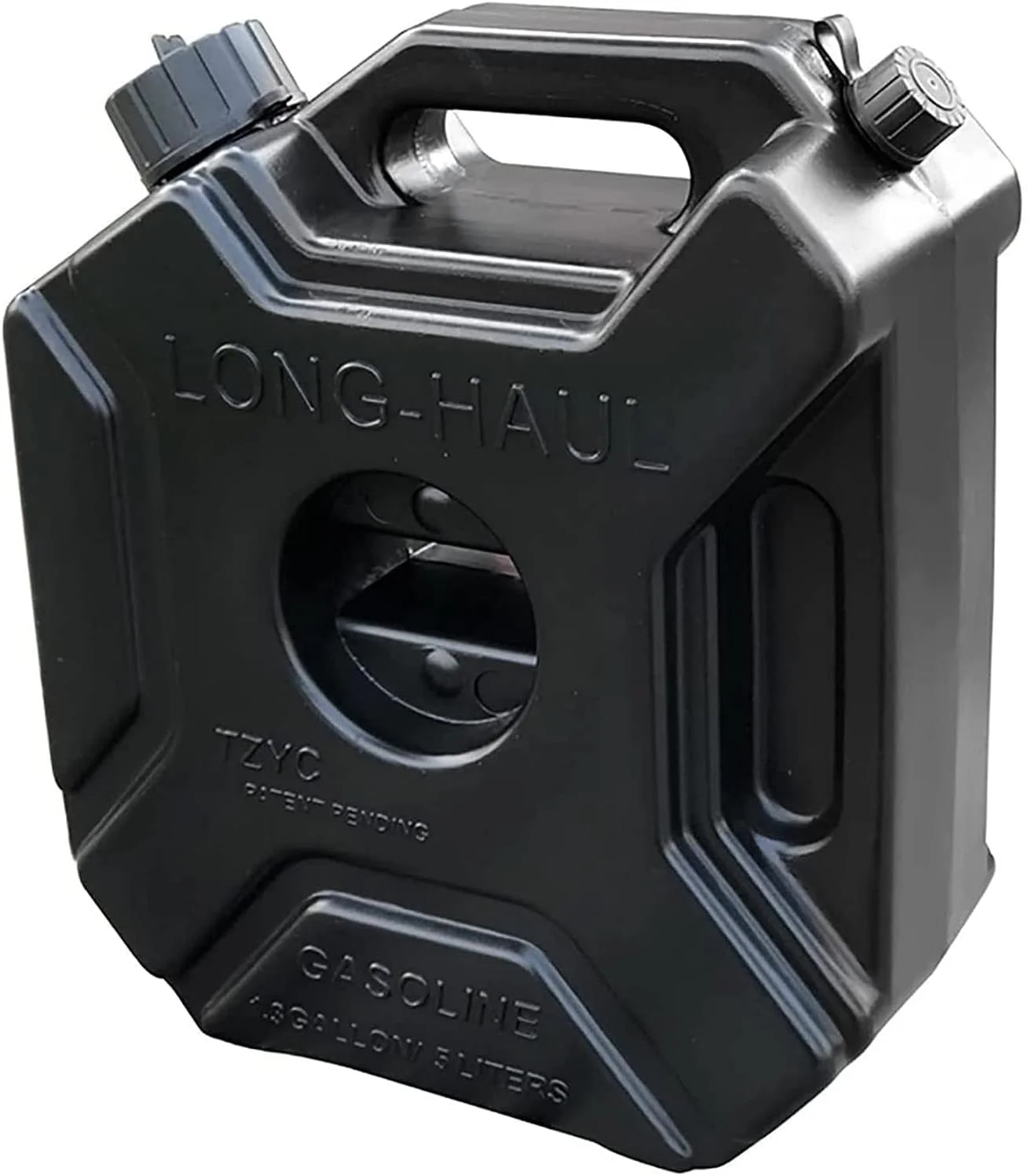 گالن بنزین پلاستیکی 5 لیتری مشکی رنگ مناسب ذخیره سوخت و روغن برای مواقع اضطراری خودرو، قابل حمل به همراه کلید (رنگ: تک مخزن، سایز: #1)(همراه با کلید)