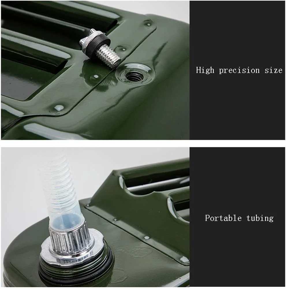 گالن بنزین قابل حمل 20 لیتری، ضد زنگ و ضد نشت با لوله روغن، مناسب برای مسافرت، کمپینگ و حمل و نقل، 20 لیتر