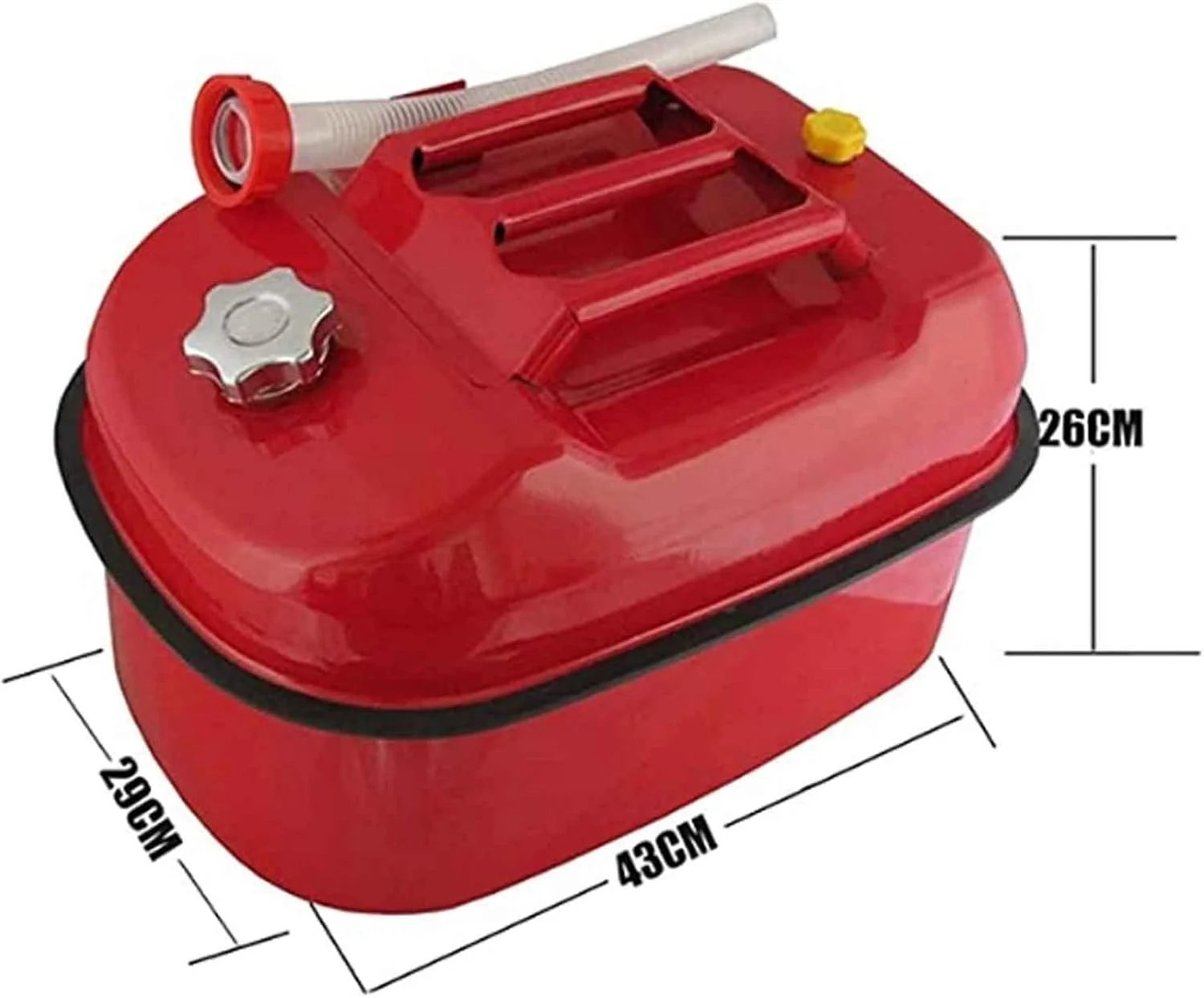 گالن سوخت، گالن بنزین، گالن ذخیره روغن سوخت 50/10/20 لیتری فلزی برای ذخیره سوخت بنزین نفت گازوئیل + لوله انعطاف پذیر، پشتیبان اضطراری خودرو و موتور، سوخت غلیظ شده