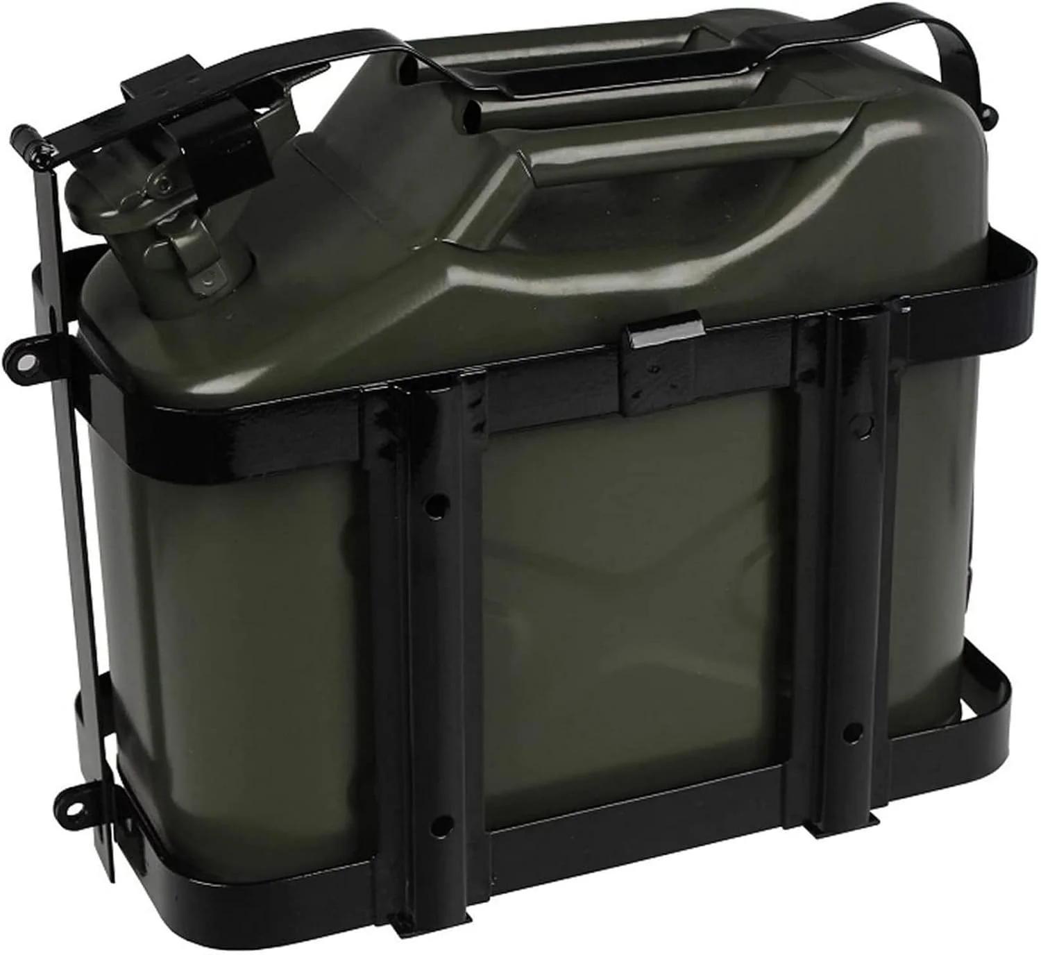 گالن سوخت 10/20 لیتری، مخزن سوخت قابل حمل با قفسه درام روغن و خروجی جهانی، گالن فلزی ضد ریزش برای خودرو و موتورسیکلت (A 10L)