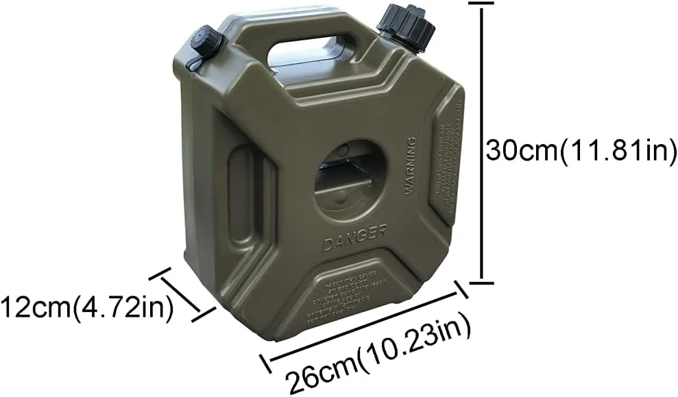 گالن سوخت پلاستیکی 5 لیتری، گالن بنزین ضخیم قابل حمل با لوله روغن، مناسب برای حمل و نگهداری موتور سیکلت، کمپینگ، 5 لیتر
