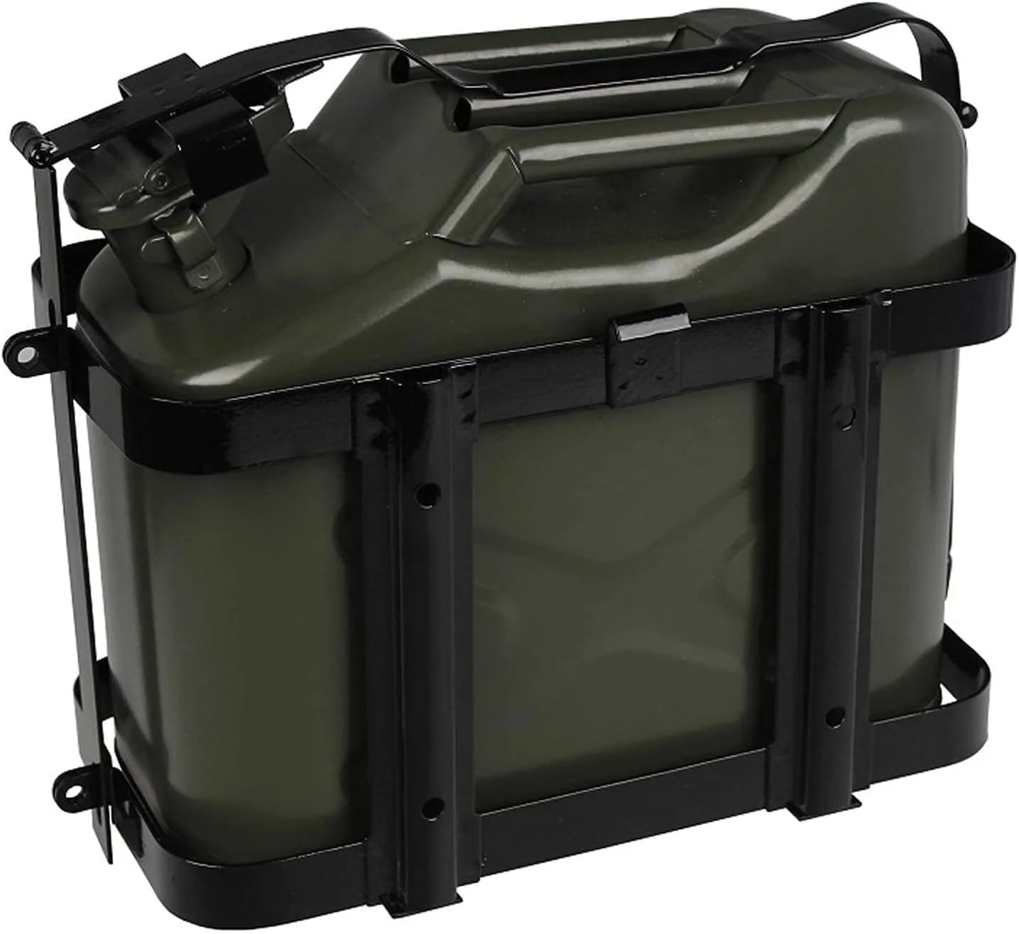 گالن سوخت 10/20 لیتری، مخزن سوخت قابل حمل با قفسه درام روغن و خروجی جهانی، ضد ریزش فلزی برای خودرو و موتورسیکلت (اندازه: 20 لیتر)(20 لیتر)