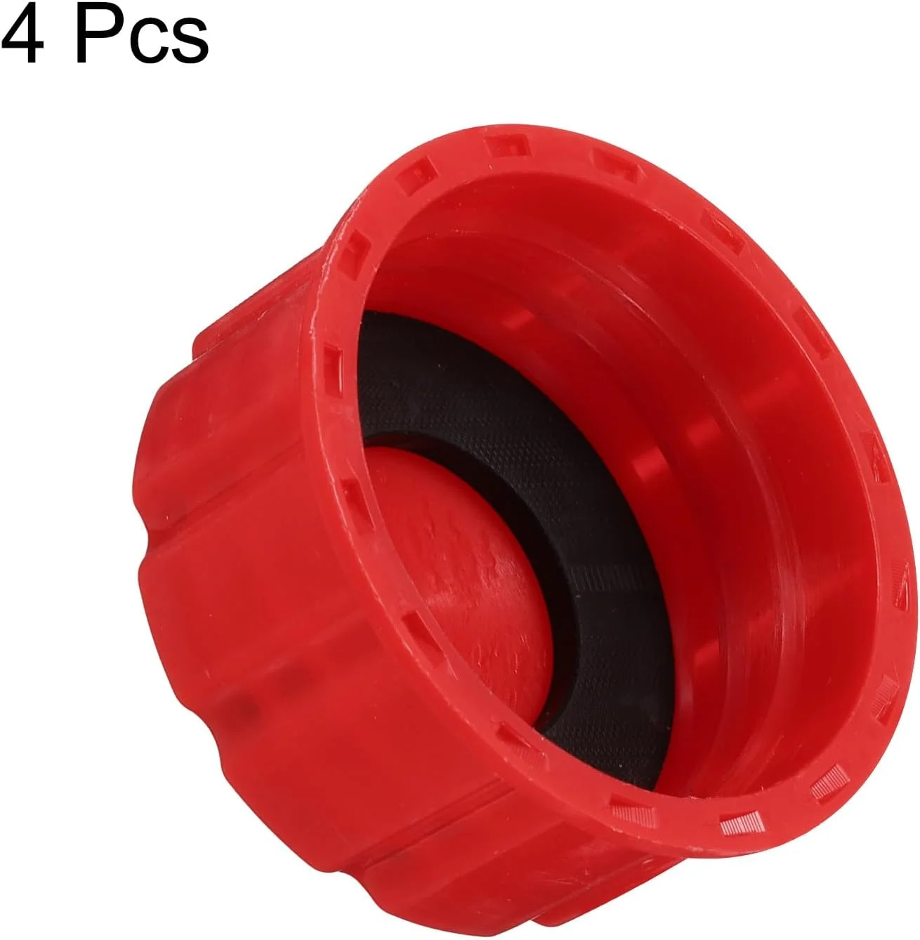 درب باک بنزین HARFINGTON، بسته 4 عددی، درب جایگزین باک بنزین با رزوه درشت، درب باک بنزین/آب، قرمز