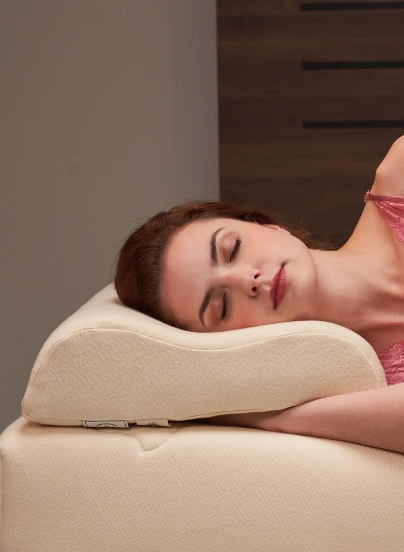 بالش لاتکس ارگانیک Kasiemobi، دارای گواهی GOLS، لاتکس طبیعی، ضد حساسیت و تنفس پذیر، پشتیبانی سازگار با محیط زیست برای خواب آرام (کم ارتفاع)