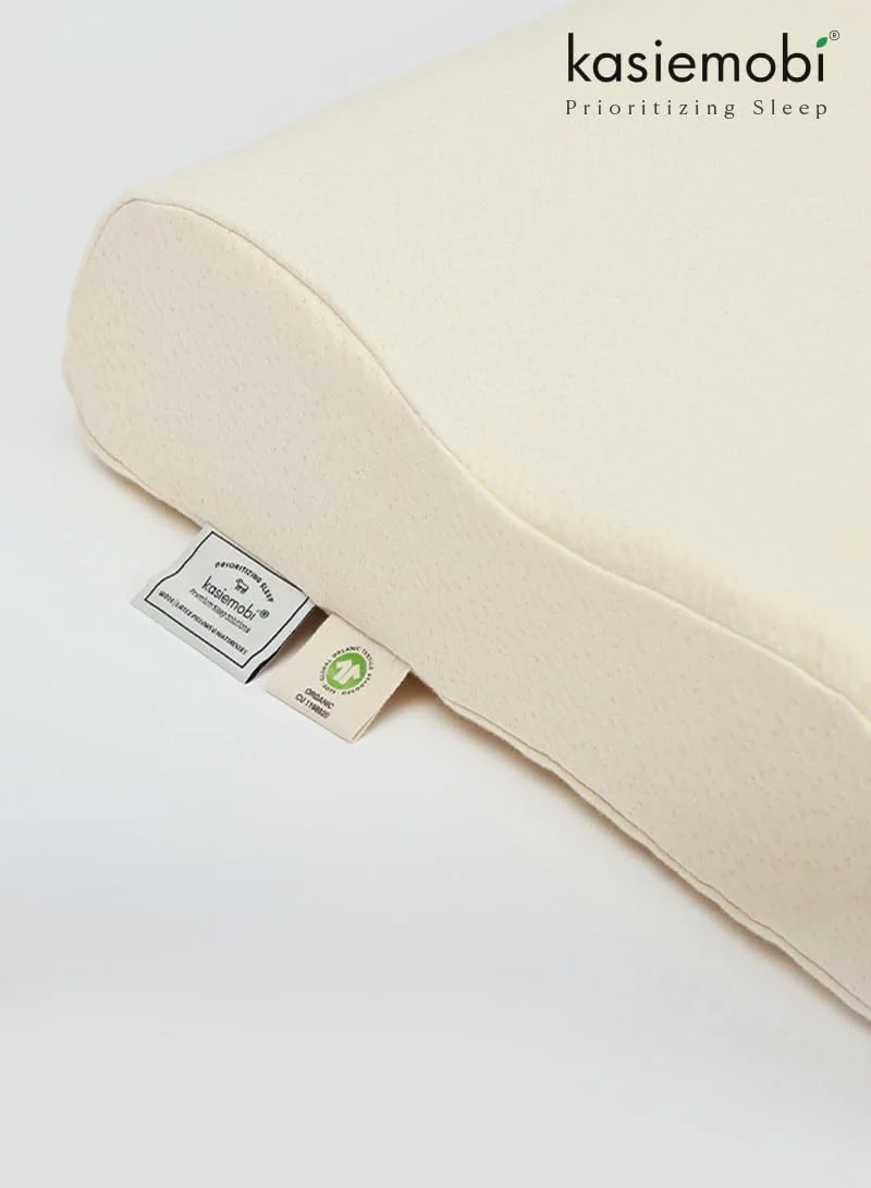 بالش لاتکس ارگانیک Kasiemobi، دارای گواهی GOLS، لاتکس طبیعی، ضد حساسیت و تنفس پذیر، پشتیبانی سازگار با محیط زیست برای خواب آرام (کم ارتفاع)