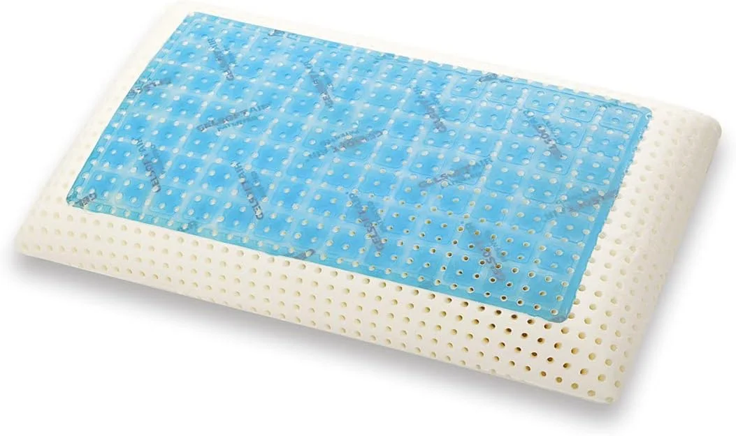 بالش مموری ژل Marcapiuma، قالب صابونی، ویسکو، ارتفاع 12 سانتی متر، دو رو ژل خنک، بالش طبی مموری فوم، روکش قابل تعویض، ساخت ایتالیا