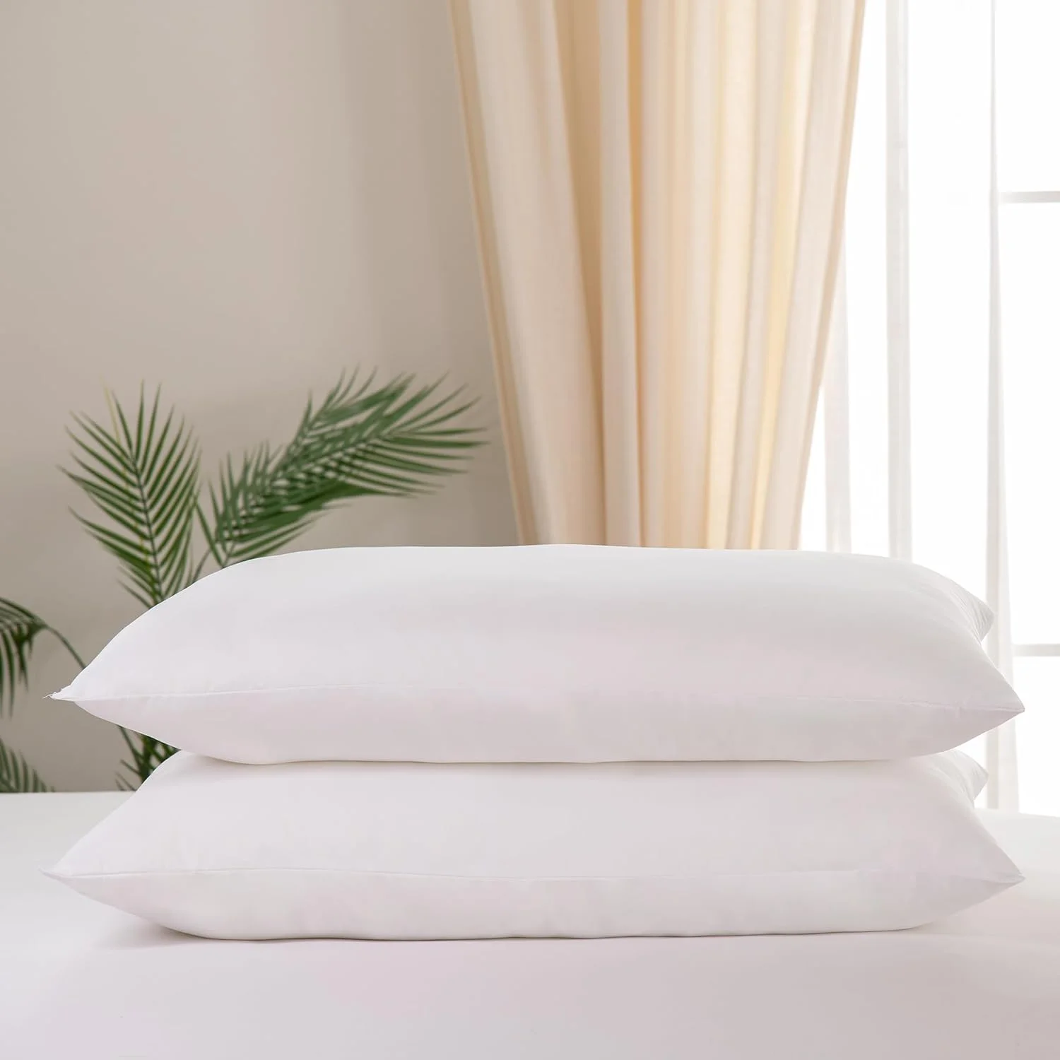 ست دو عددی بالش سفید لوکس (50x80 سانتی متر) - بالش های نرم، پفکی و راحت برای تخت، طراحی با کیفیت برای خواب آرامش بخش و آسوده در هر شب