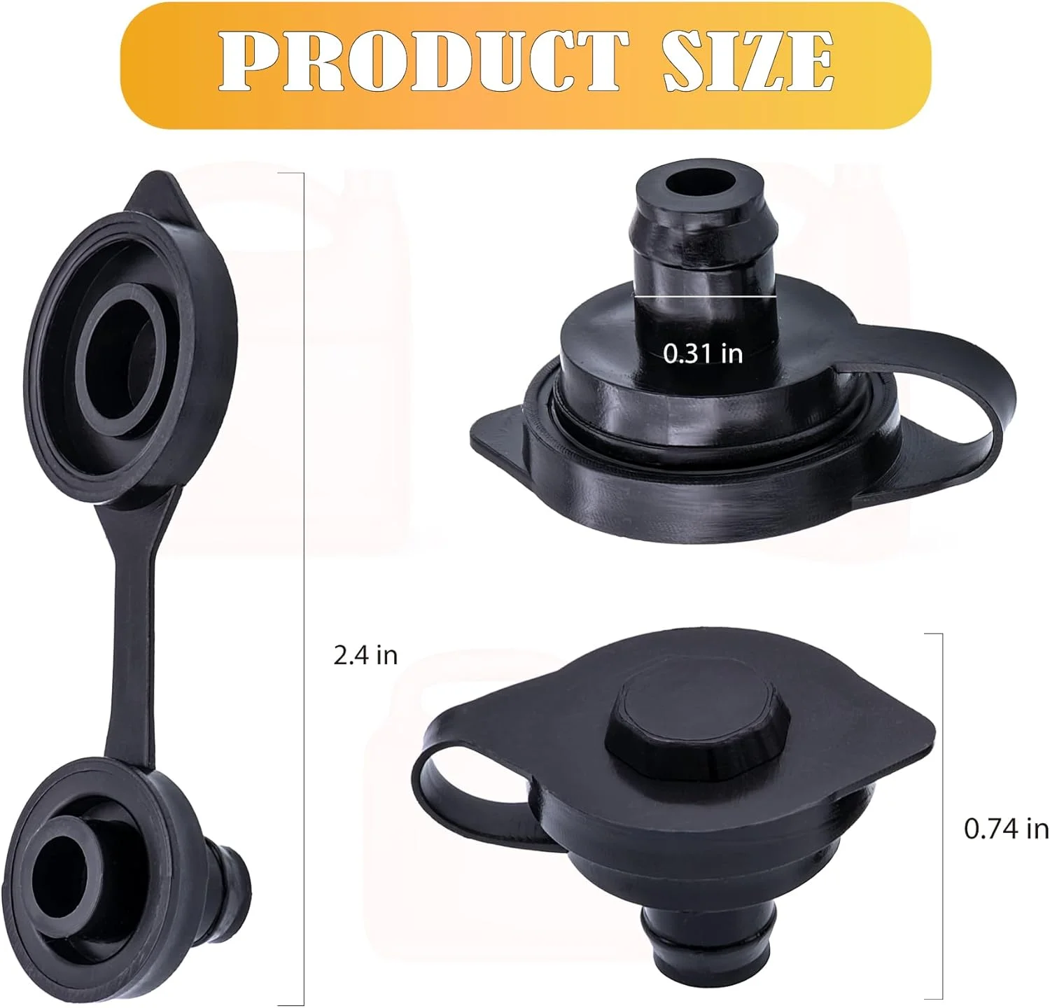 ۵ عدد درپوش هواکش قوطی کوچک یونیورسال، جایگزین درپوش هواکش قوطی مشکی، نازل انعطاف پذیر، واشر درپوش، درپوش یقه، سازگار با اکثر قوطی های آب قدیمی