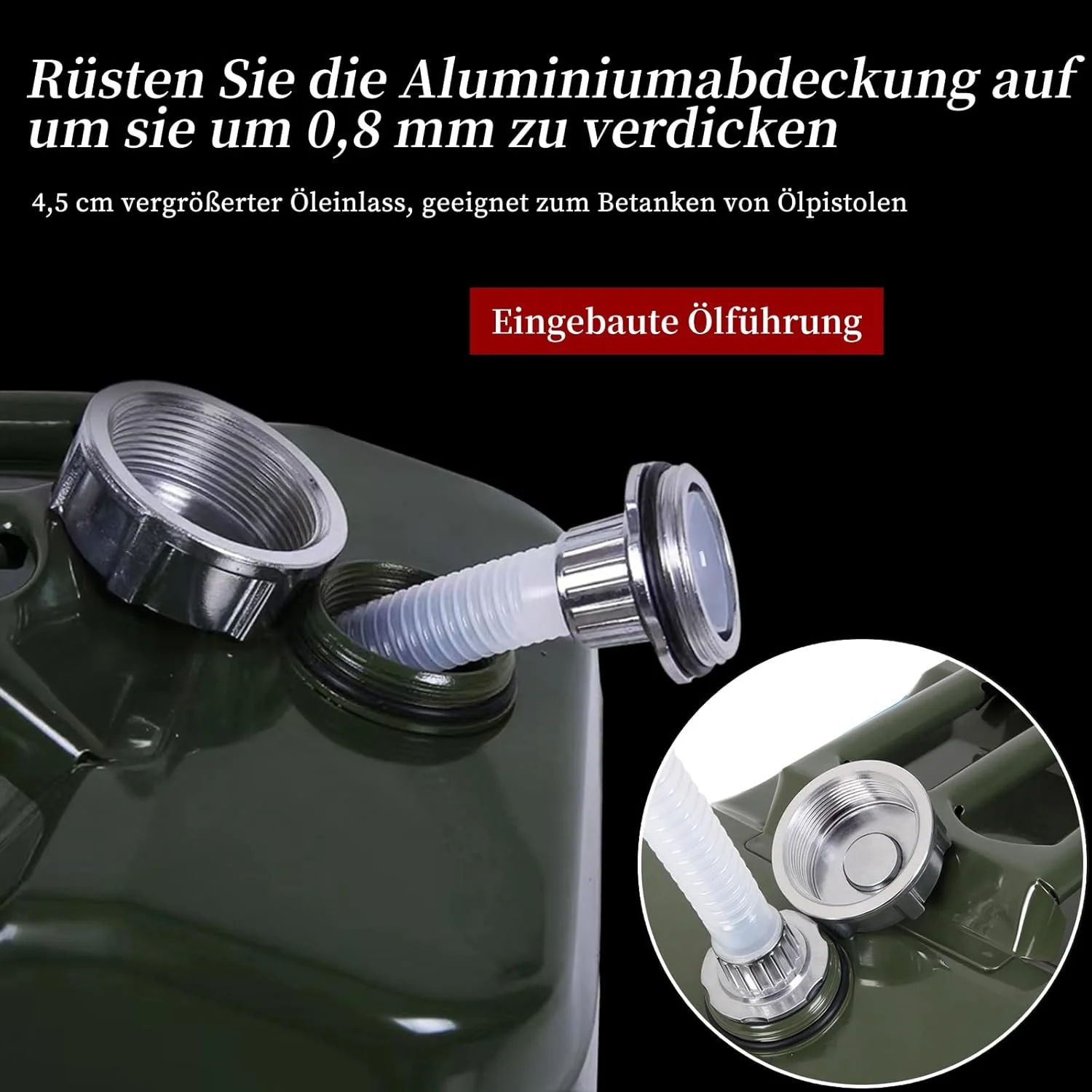 گالن فلزی ۱۰ لیتری لاتیرا، تخلیه تا ۴ برابر سریعتر از گالن های معمولی برای بنزین و گازوئیل، دارای تاییدیه سازمان ملل