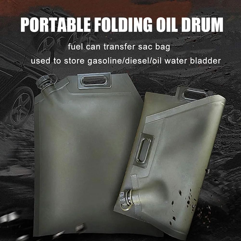 کیسه بنزین تاشو MegLob، مخزن روغن نرم تاشو، مخزن روغن دیزل TPU مناسب فضای باز، مخزن ذخیره روغن ضخیم خودرو، مخزن سوخت تاشو، 5 لیتر