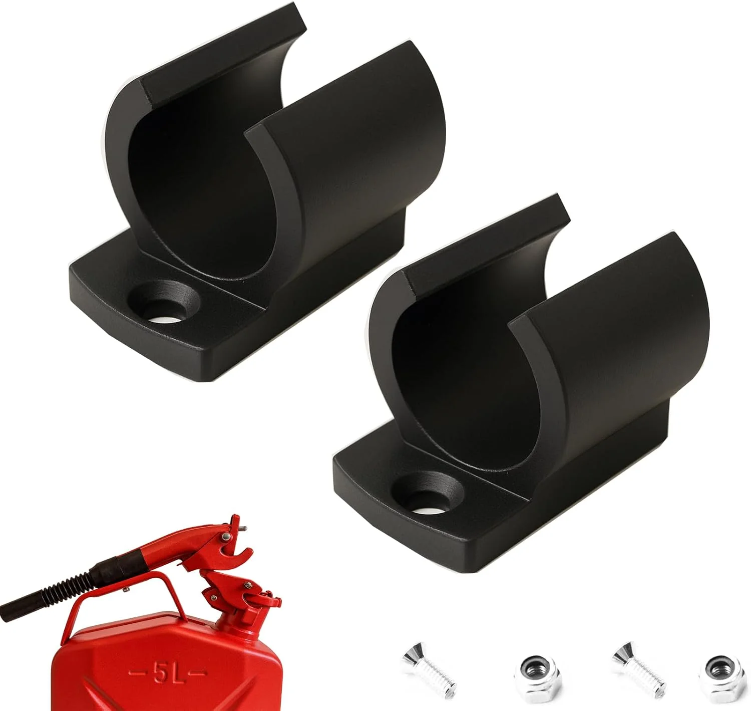 نگهدارنده دهانه فلزی - نگهدارنده دهانه جهانی برای ظروف 5 تا 20 لیتری، پلاستیک مقاوم در برابر سوخت، شامل پیچ و بافرهای لاستیکی، مشکی - 5 لیتری 2 عدد