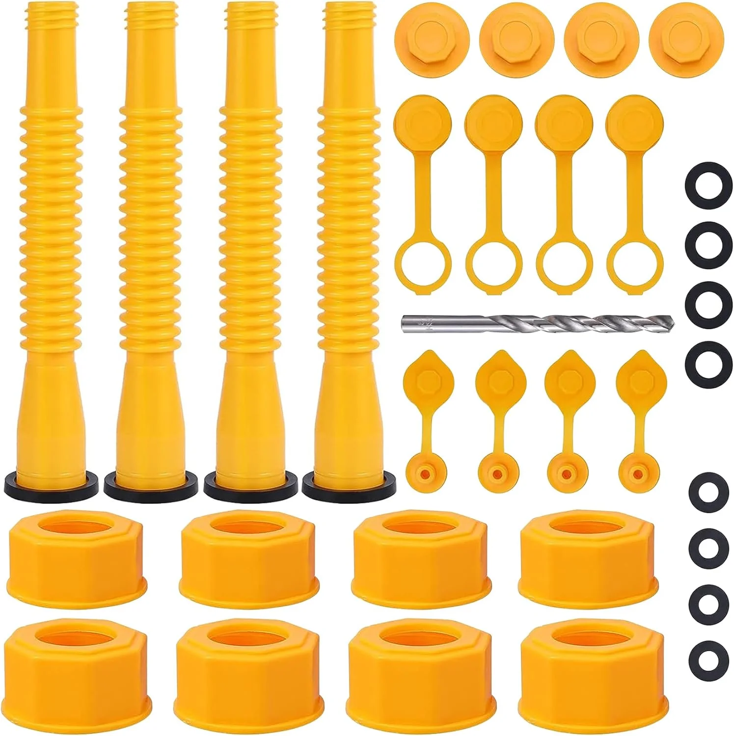 مجموعه 33 عددی جایگزین خروجی مخزن سوخت NTNEV، کیت خروجی مخزن سوخت مدل قدیمی، نازل انعطاف پذیر، دریچه مخزن سوخت، درب مخزن و درپوش های دریچه سوخت، مناسب برای اکثر مخازن
