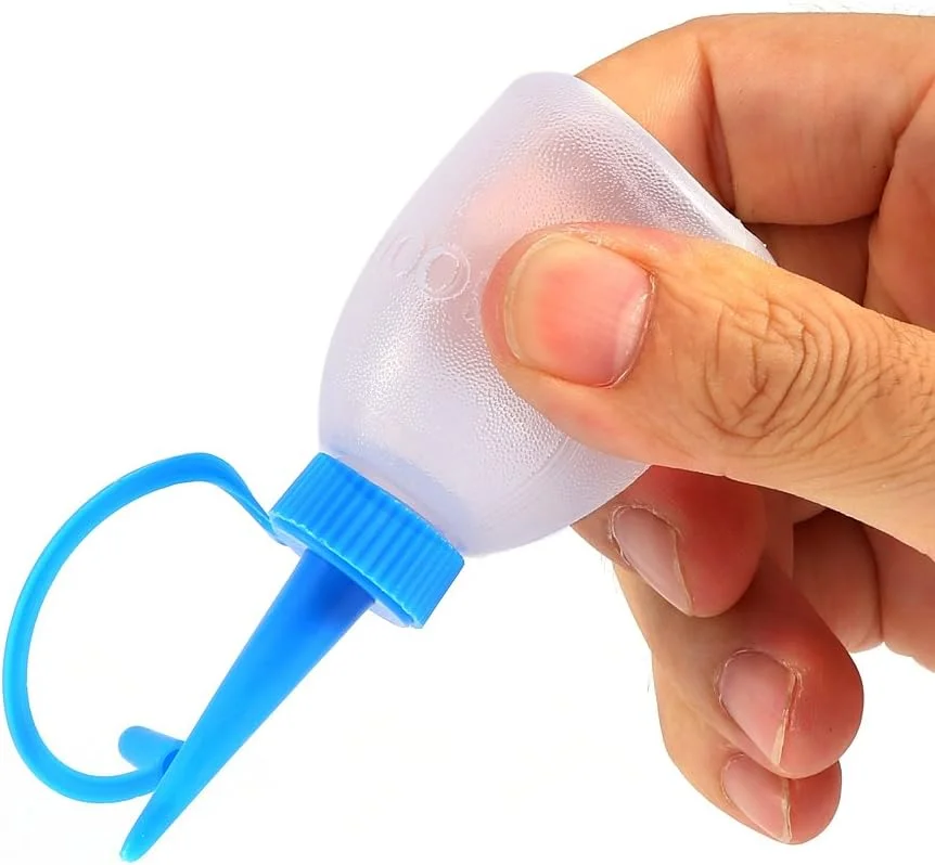 ظرف روغن پلاستیکی Omabeta، بطری فشاری پلاستیکی صنعتی با پخش کننده جت برای استفاده دقیق، مورد استفاده در پخش روغن و ژل صنعتی، شفاف، 30 میلی لیتر، بسته 6 عددی