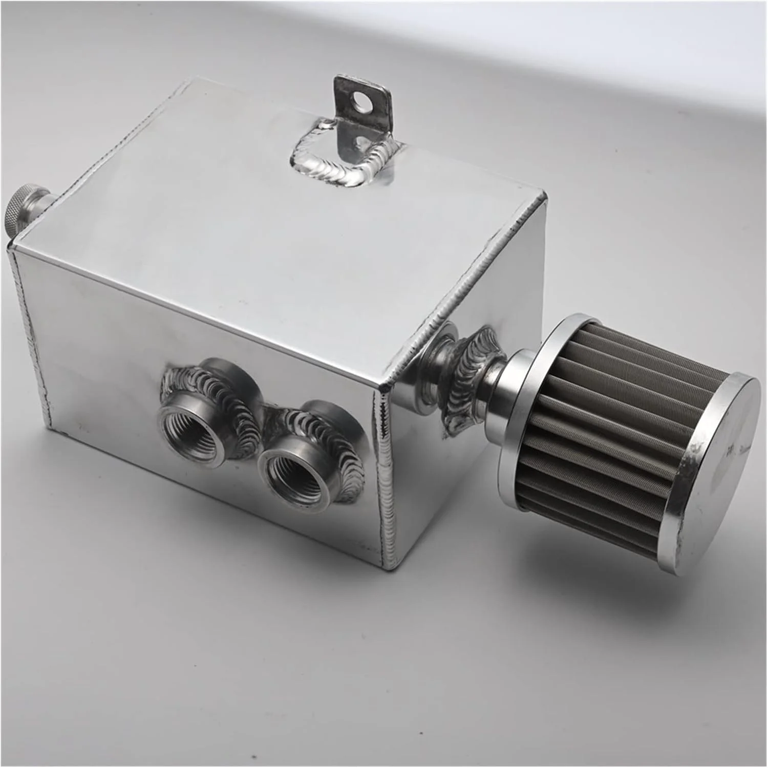 مخزن جمع آوری روغن 2 لیتری آلومینیومی یونیورسال با دریچه تنفس و شیر تخلیه 2 لیتری، جایگزینی تجهیزات سیستم سوخت خودرو مدل EP-JYH092