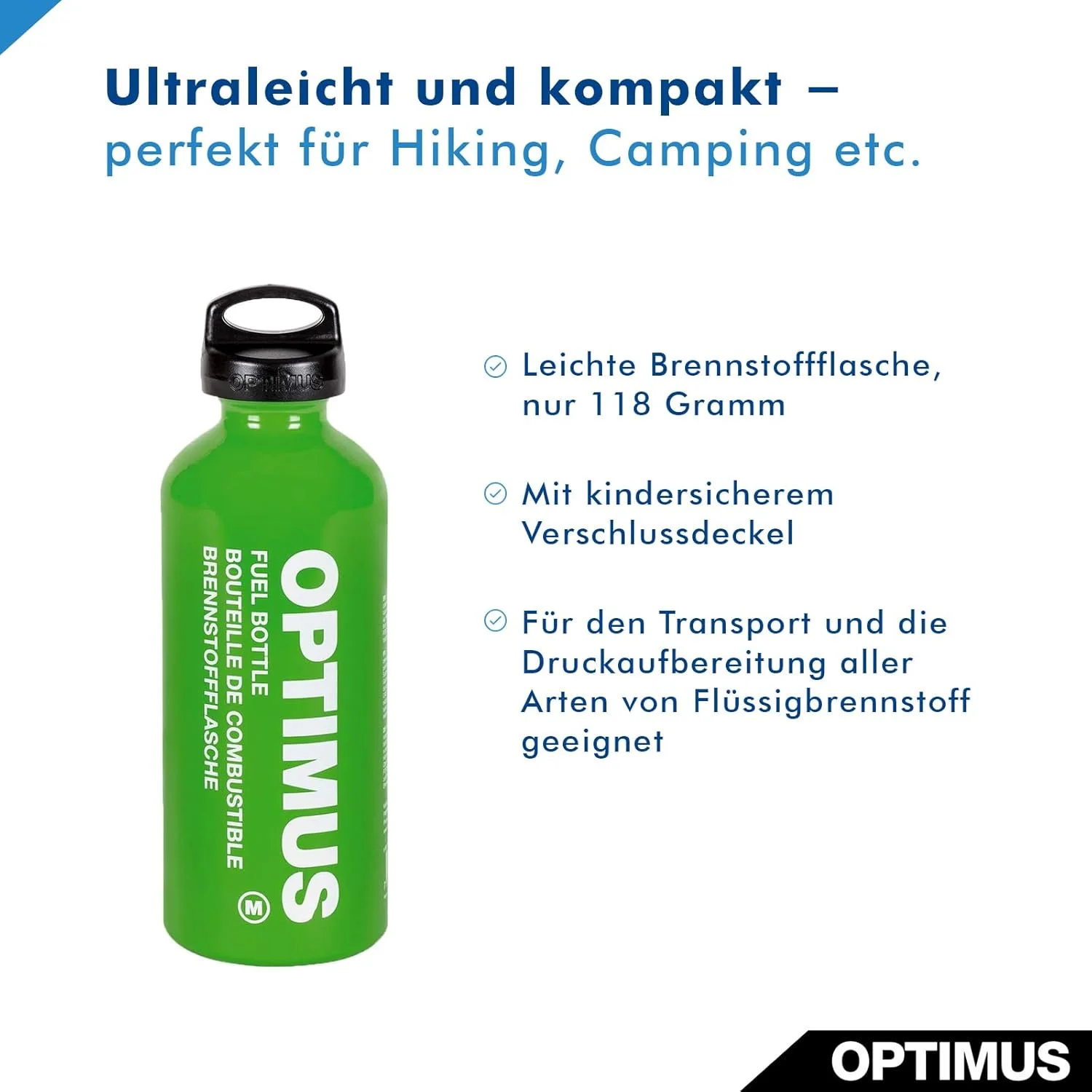 ظرف سوخت اپتیموس مدل 8017607 M، سبز، 0.6 لیتر