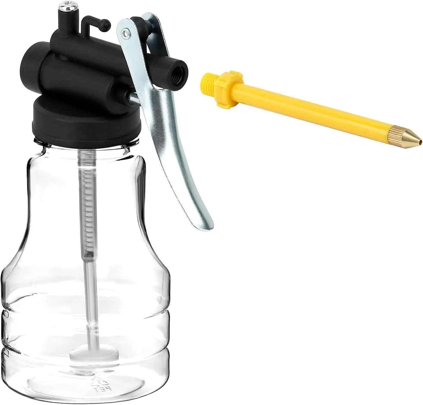 ظرف روغن پمپی QWORK، 2 عدد 250 میلی لیتری، ظرف روغن شفاف، بطری اسپری روغن با دهانه صاف و انعطاف پذیر