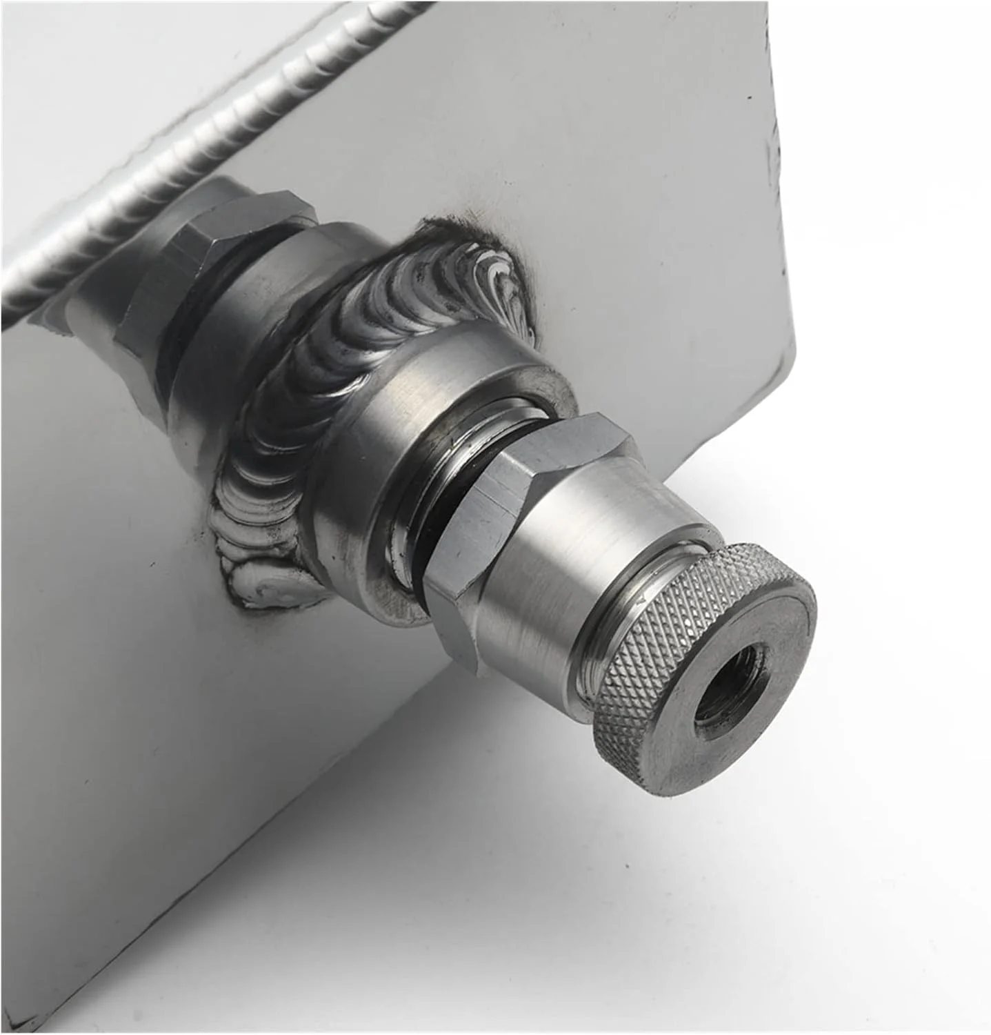 مخزن جمع آوری روغن 2 لیتری آلومینیومی یونیورسال با دریچه تنفس و شیر تخلیه 2 لیتری، جایگزینی تجهیزات سیستم سوخت خودرو مدل EP-JYH092