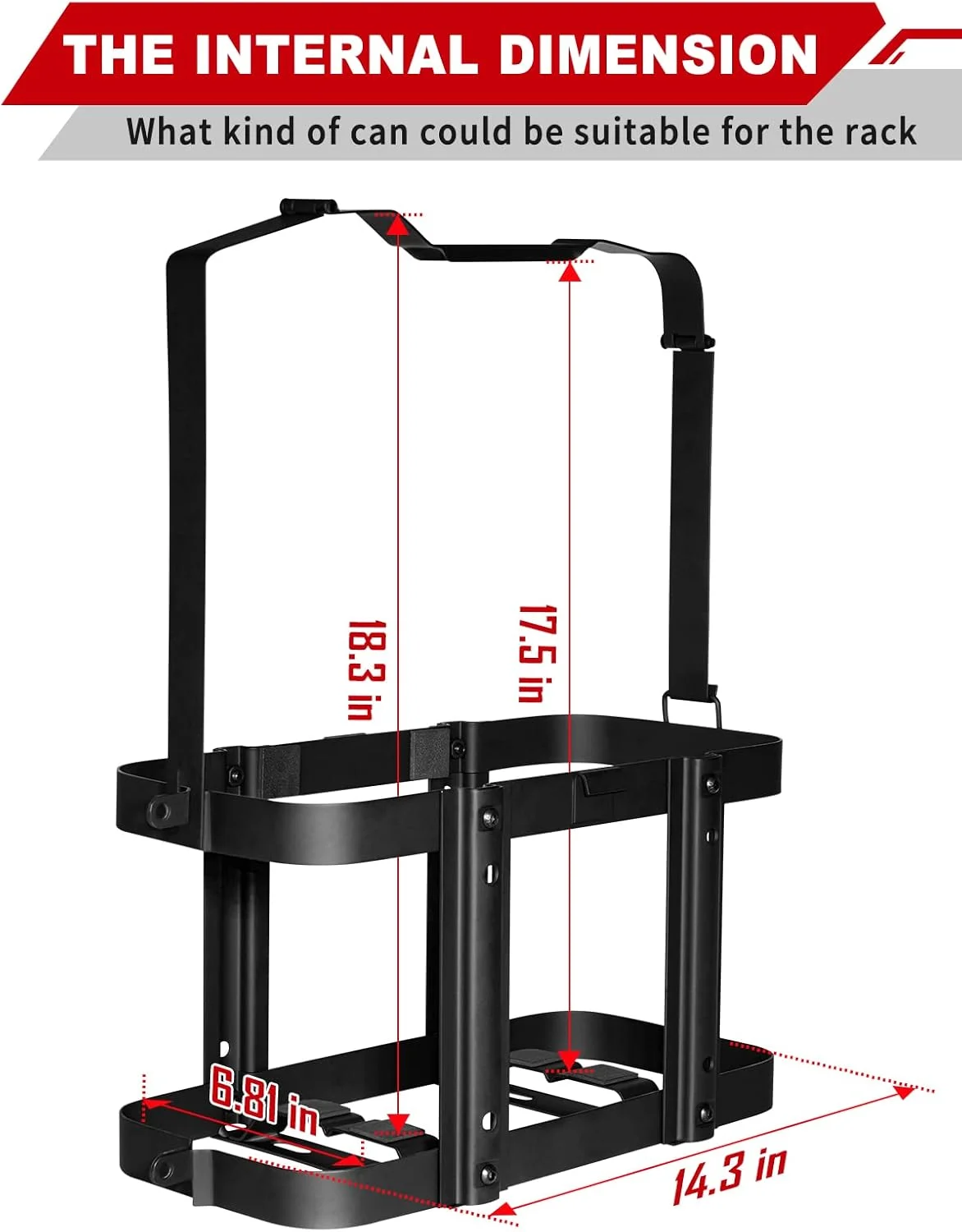 نگهدارنده مخزن سوخت قابل قفل، مناسب برای مخزن 20 لیتری، جوشکاری تقویت شده