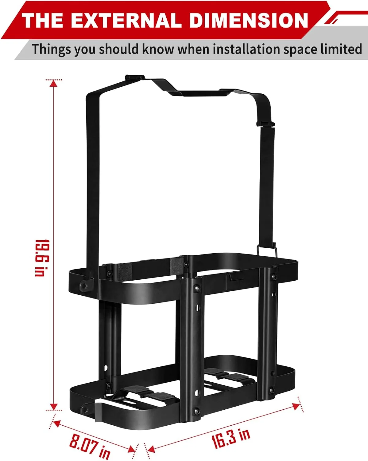 نگهدارنده مخزن سوخت قابل قفل، مناسب برای مخزن 20 لیتری، جوشکاری تقویت شده