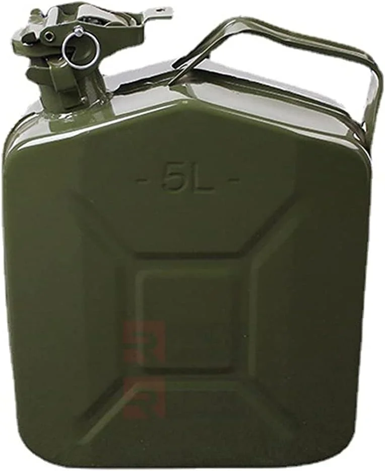 ظرف سوخت RACO برای بنزین، گازوئیل و سایر مایعات، فلزی، سبز رنگ، ساخت تایوان (۵ لیتر)