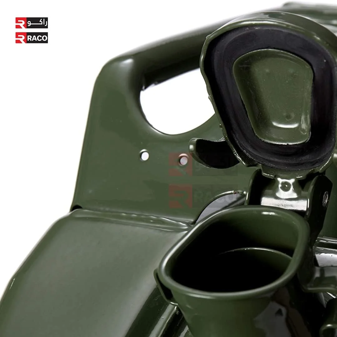 ظرف سوخت RACO برای بنزین، گازوئیل و سایر مایعات، فلزی، سبز رنگ، ساخت تایوان (۵ لیتر)