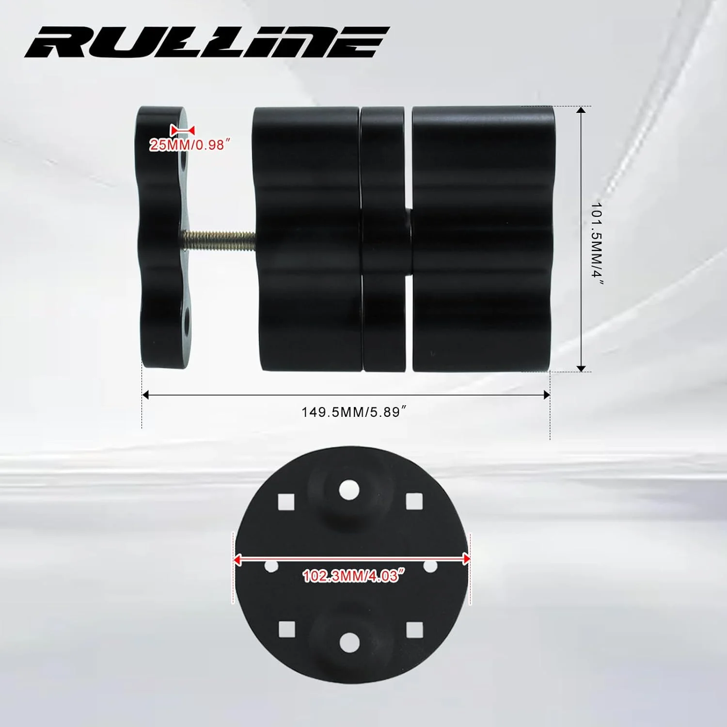 افزونه پایه نگهدارنده RULLINE RX-EXT، سازگار با RX-PM-DLX و RX-PM-LOX، مناسب برای بسته‌های سوخت RotopaX با ظرفیت 1، 2، 2.25 و 4 گالن - پایه افزونه بادوام برای نگهداری ایمن و چندمنظوره سوخت