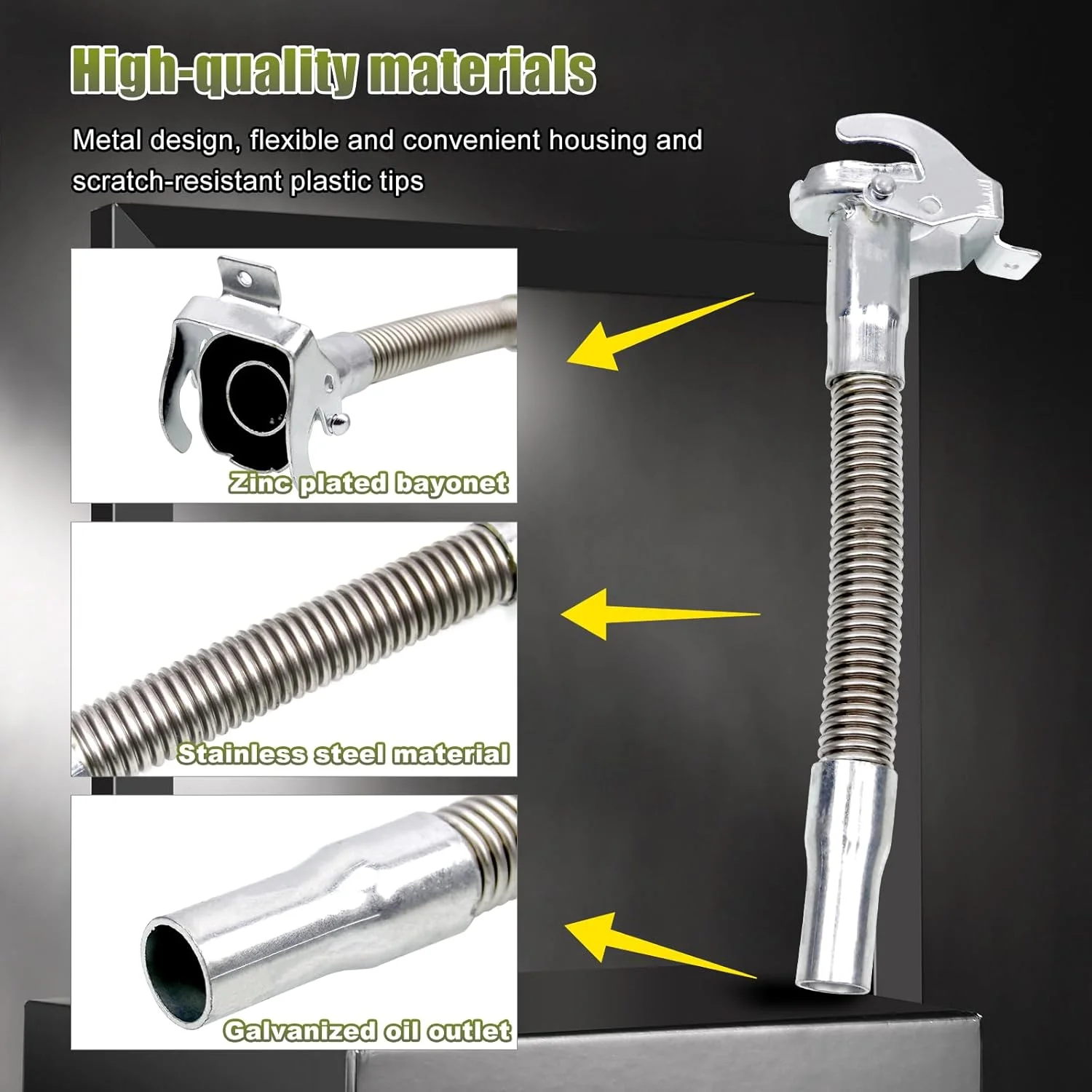 RYANSTAR RACING دو عدد نازل گالن فلزی با لوله فولادی انعطاف پذیر و بلند به همراه واشر (بسته 3 عددی) - واشر جایگزین برای نازل گالن 20 لیتری ناتو RYANSTAR RACING دو عدد نازل گالن فلزی با لوله فولادی انعطاف پذیر و بلند به همراه واشر (بسته 3 عددی) - واشر جایگزین برای نازل گالن 20 لیتری ناتو