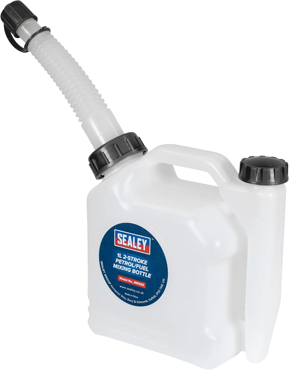 بطری مخلوط کن سوخت 2 زمانه سیلی، 1 لیتری، سفید بطری مخلوط کن سوخت 2 زمانه سیلی، 1 لیتری، سفید