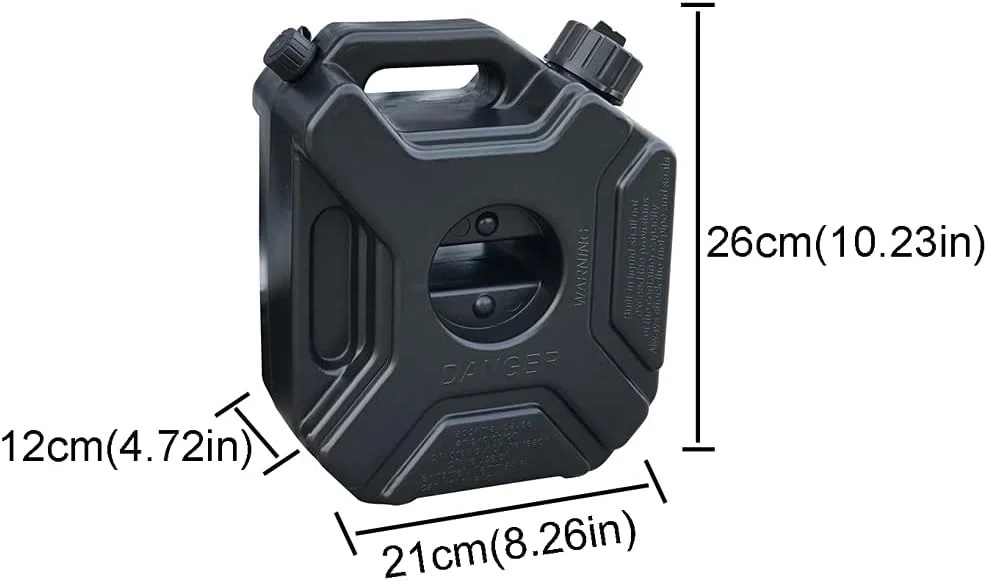 گالن پلاستیکی ضد زنگ SJHDKLW، گالن بنزین قابل حمل موتور سیکلت با لوله روغن، مناسب برای مسافرت، کمپینگ، استفاده خانگی، خودرو، کشتی کوچک، 3 لیتر