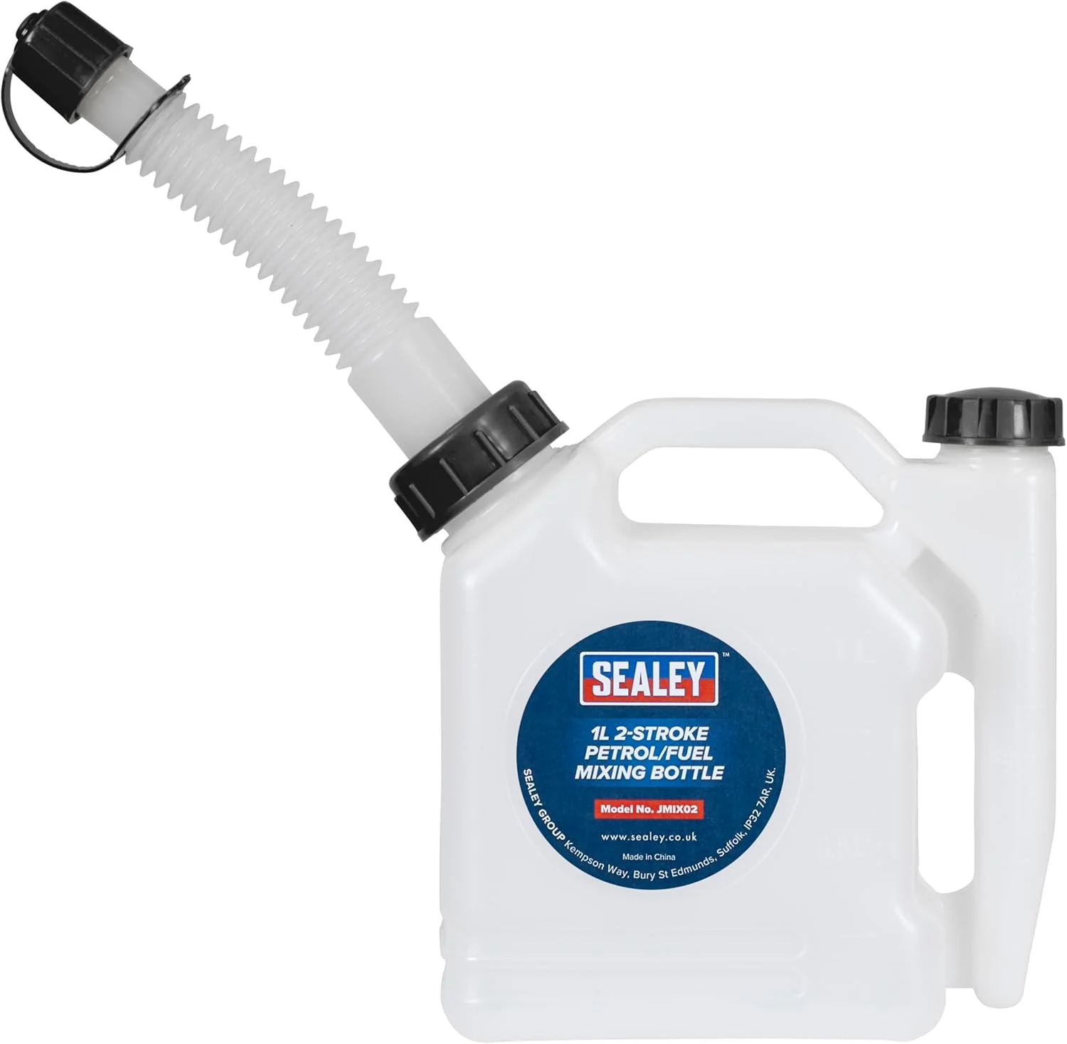 بطری مخلوط کن سوخت 2 زمانه سیلی، 1 لیتری، سفید بطری مخلوط کن سوخت 2 زمانه سیلی، 1 لیتری، سفید