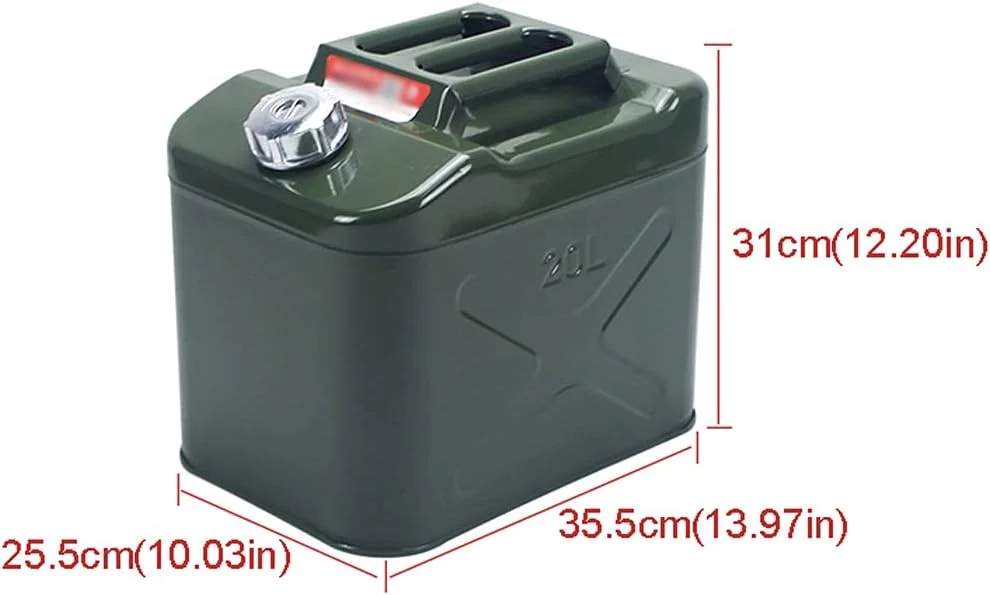 SJHDKLW گالن بزرگ قابل حمل دیزل، ضد زنگ/ضد نشت/ضخیم/بادوام، گالن یدکی بنزین دیزل، 20 لیتر SJHDKLW گالن بزرگ قابل حمل دیزل، ضد زنگ/ضد نشت/ضخیم/بادوام، گالن یدکی بنزین دیزل، 20 لیتر