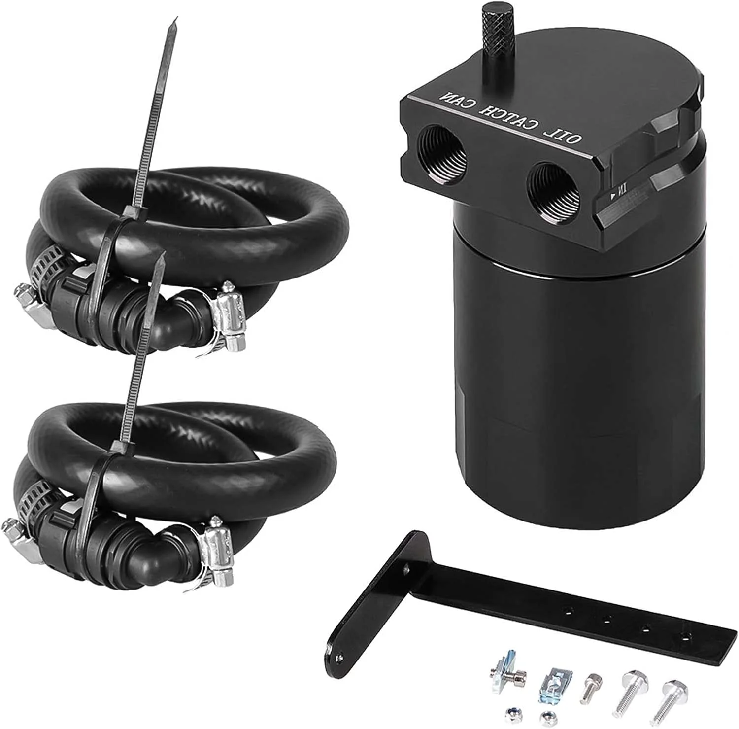 مخزن جداکننده روغن آلومینیومی 350 میلی لیتری، سازگار با فورد F150 2.7EB 3.5EB 5.0L سمت سرنشین 2011-2021، Expedition 3.5L EcoBoost 2018-2021، Raptor 3.5L Ecoboost 2017-2021، مشکی