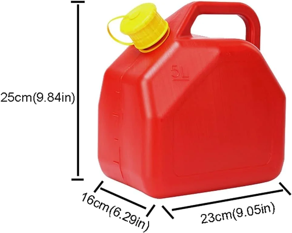 ظرف سوخت قابل حمل 5 لیتری – مخزن بنزین و روغن سنگین برای خودروهای آفرود، موتورسیکلت ها، خودروهای شاسی بلند، ATV و اکثر خودروها، حمل آسان