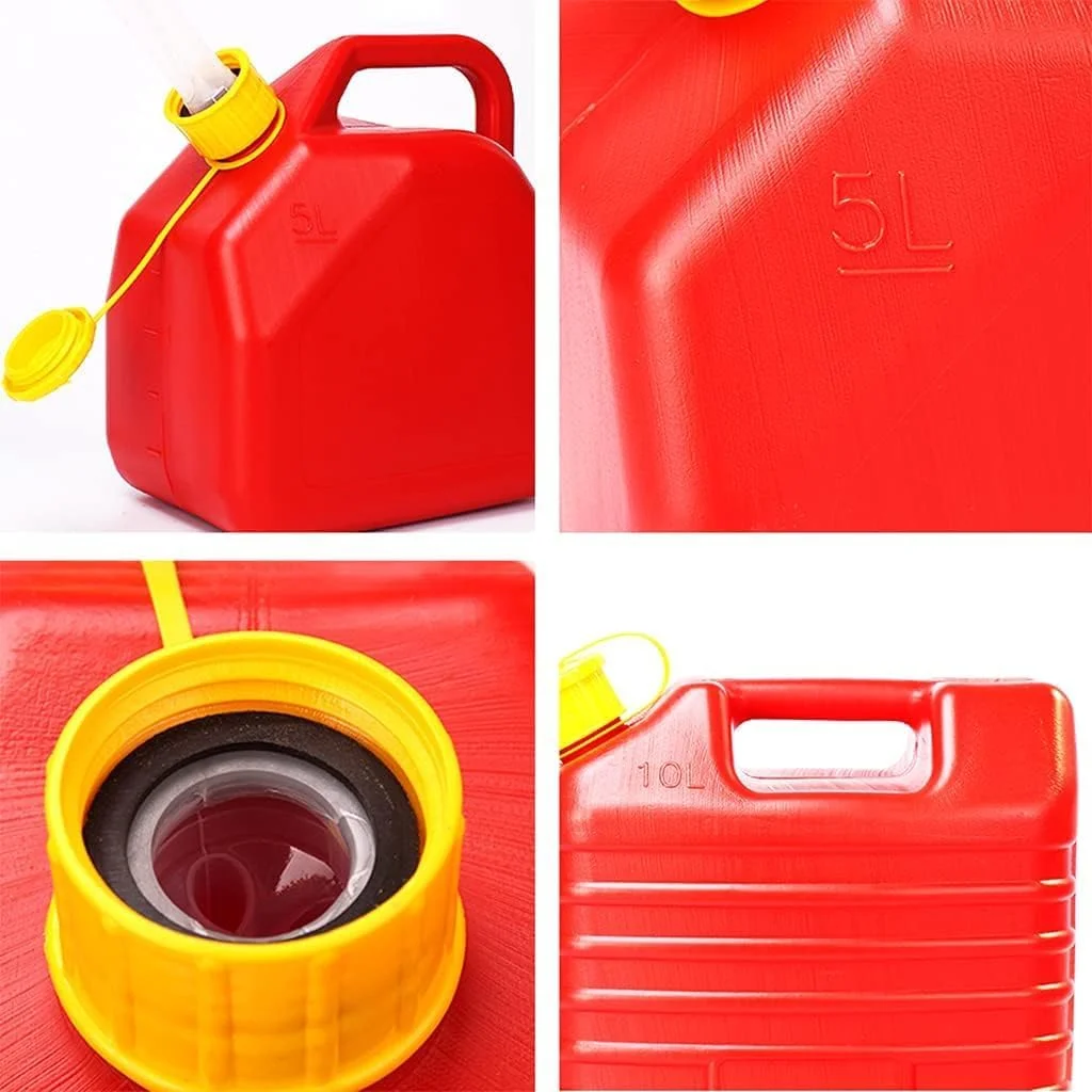 ظرف سوخت قابل حمل 5 لیتری – مخزن بنزین و روغن سنگین برای خودروهای آفرود، موتورسیکلت ها، خودروهای شاسی بلند، ATV و اکثر خودروها، حمل آسان