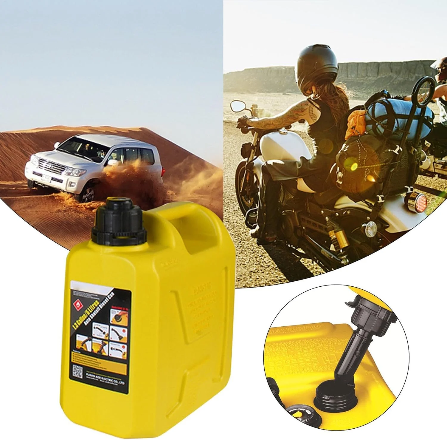 مخزن کوچک ذخیره سوخت برای خودرو - مخزن قابل حمل ذخیره سوخت و ظروف روغن با نازل | ظروف روغن سبک وزن قابل حمل با نازل ضد زنگ 5 لیتری/10 لیتری